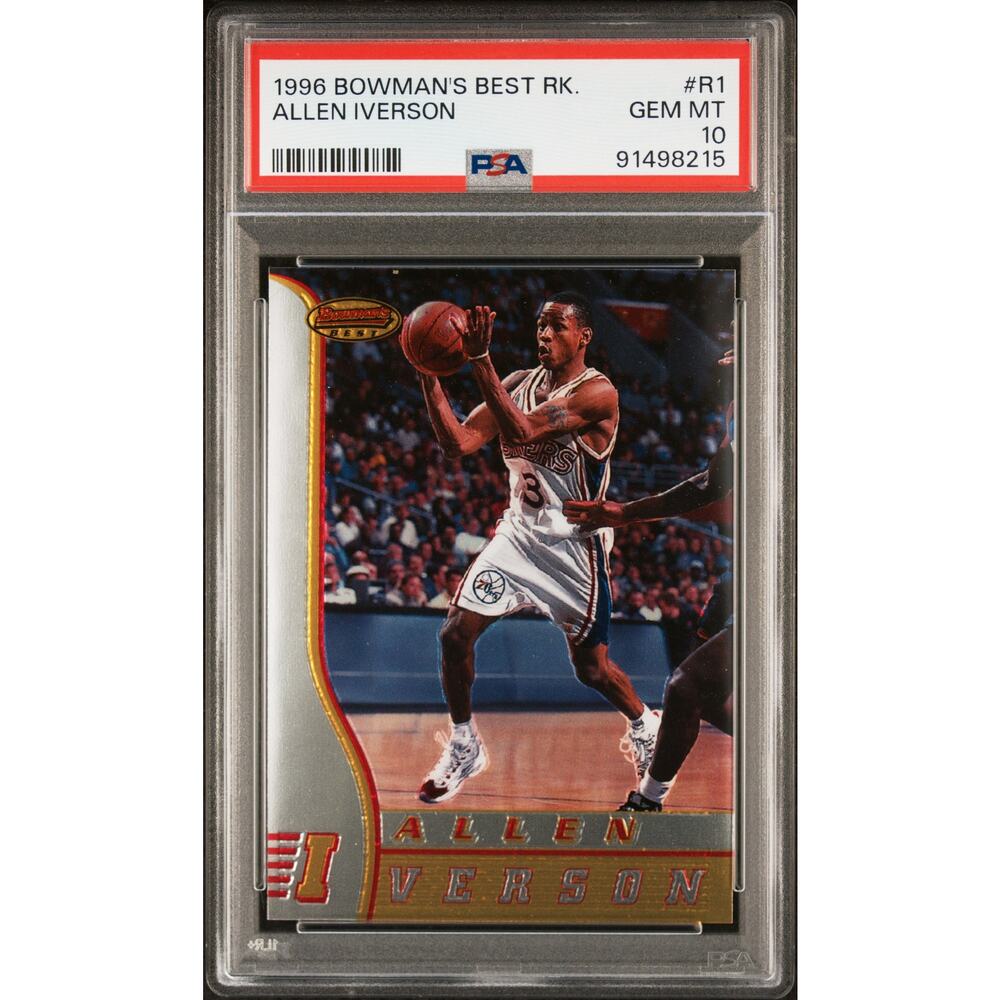 1996 Bowman's Best Rookie #R1 Allen Iverson RC PSA 10 GemMint Philadelphia 76ers
